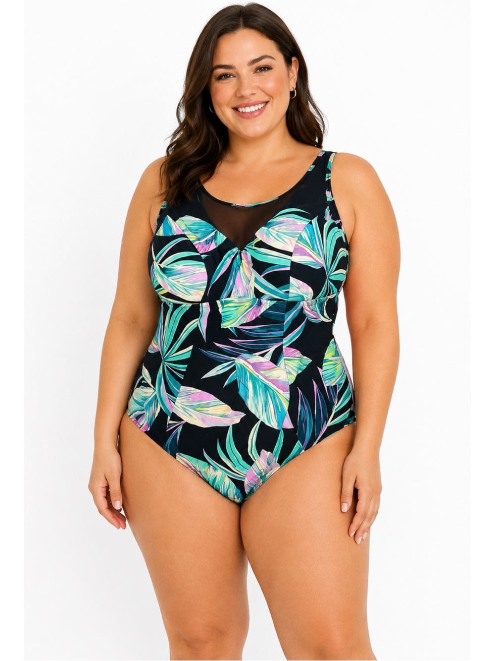 TORRID | Wireless Mesh High Neck Tropical Print
One Piece Swimsuit Sz. 3 or a 3X
